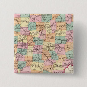 New rail road map of the State of Ohio 2 Inch Square Button