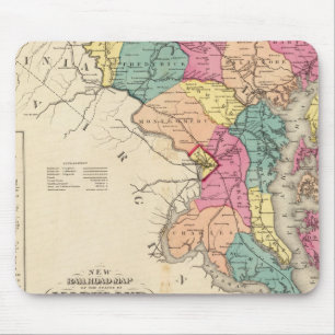 New railroad map of the states of Maryland Mouse Pad