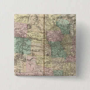 New railroad map of the United States 2 Inch Square Button