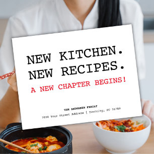 New Recipes New Address Minimalist Moving Announcement Postcard