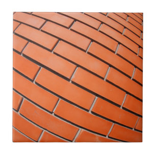New red brick wall with distortion lens tile
