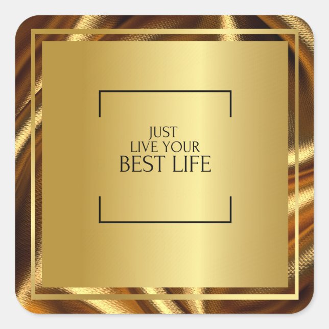 "New Reflection: You Are Greatness" Black and Gold Square Sticker (Front)