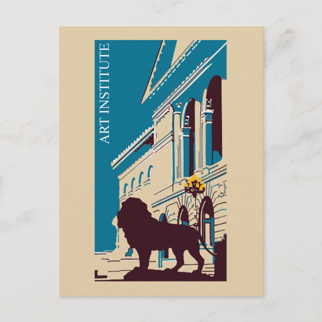 New Retro art institute Chicago advertising Postcard (Front)