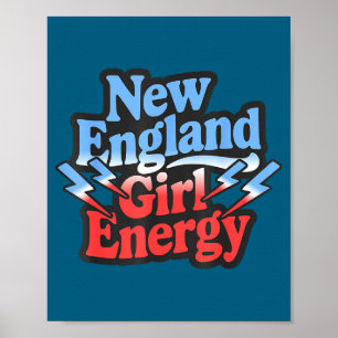 New Retro England Energy Vintage Throwback Poster