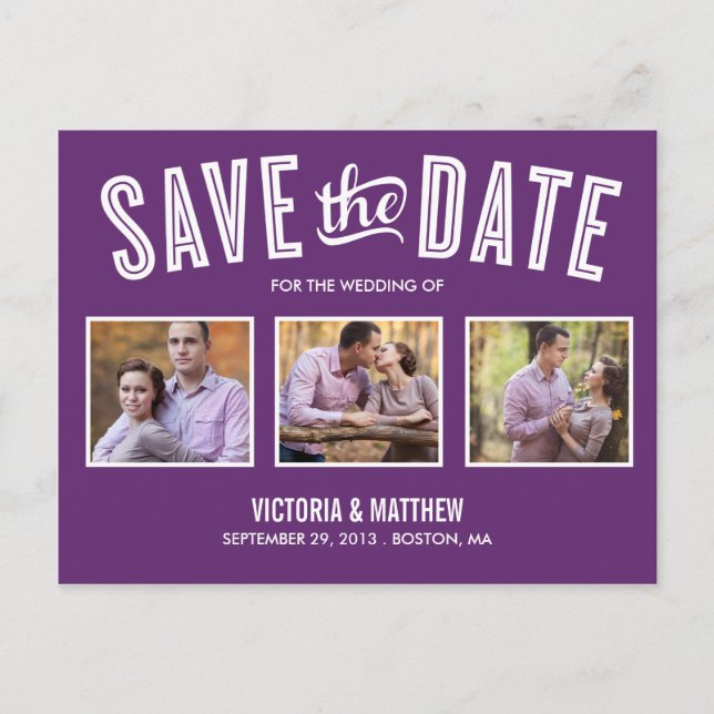 NEW RETRO | SAVE THE DATE ANNOUNCEMENT POSTCARD (Front)