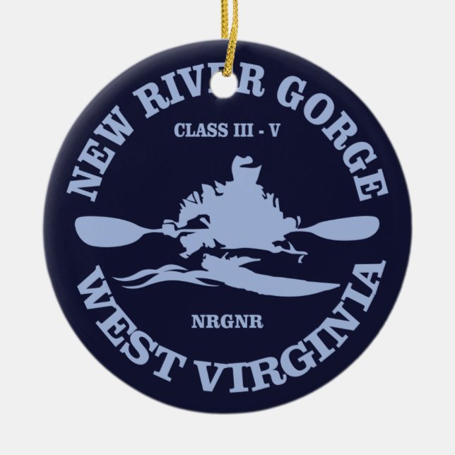 New River Gorge Ceramic Ornament (Front)