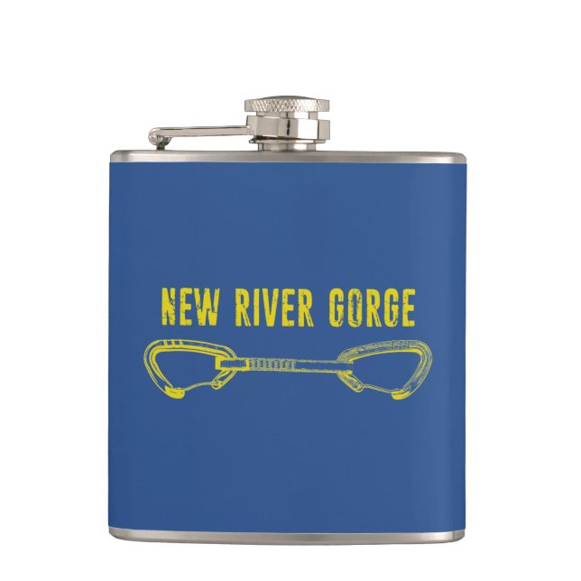 New River Gorge Climbing Quickdraw Hip Flask (Front)