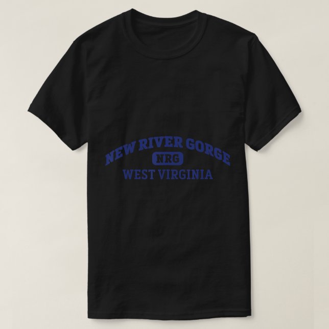 New River Gorge College Style Rock Climbing Area D T-Shirt (Design Front)