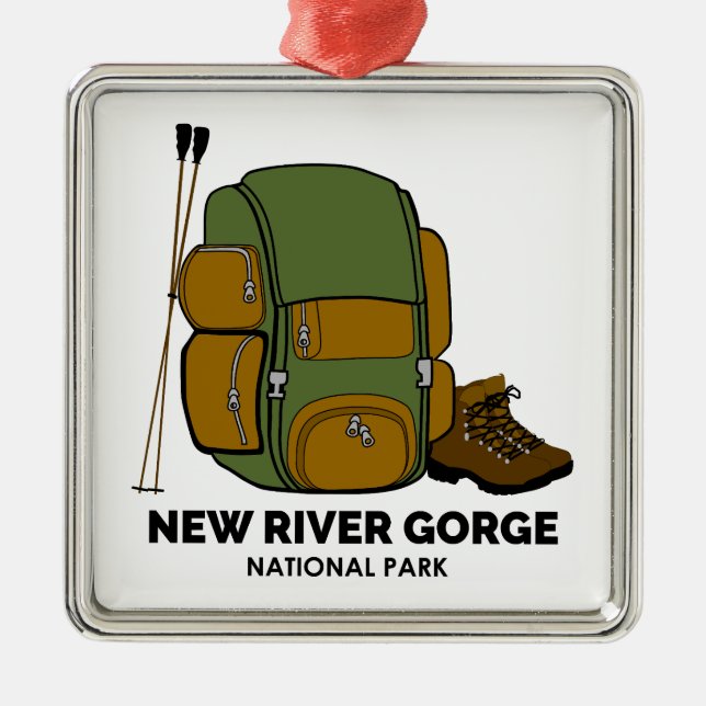 New River Gorge National Park Backpack Metal Ornament (Front)