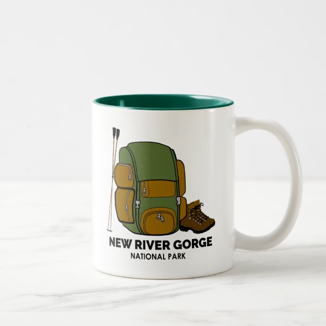 New River Gorge National Park Backpack Two-Tone Coffee Mug (Right)