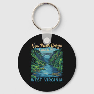 New River Gorge National Park Bridge Rafting Hikin Keychain