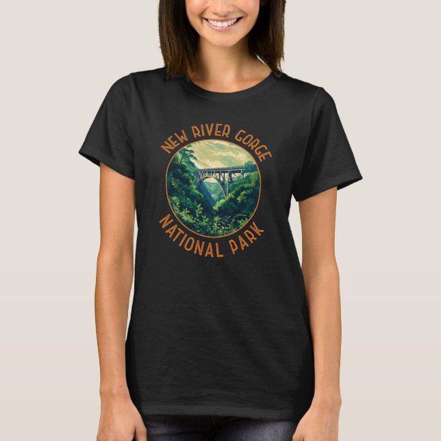New River Gorge National Park Retro Distressed T-Shirt (Front)