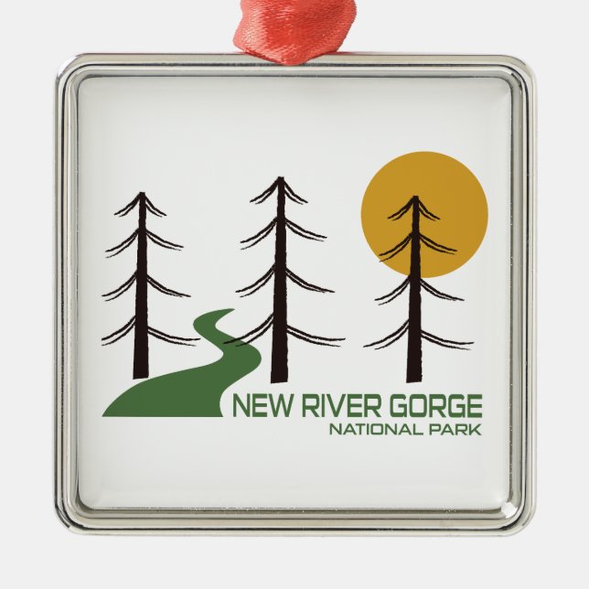 New River Gorge National Park Trail Metal Ornament (Front)