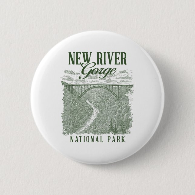 New River Gorge National Park Travelling Nature Ex 2 Inch Round Button (Front)
