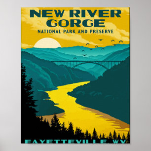 New River Gorge National Park Vintage Wpa Ster Sty Poster