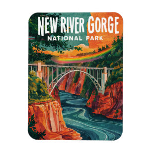 New River Gorge National Park Watercolor Design Magnet