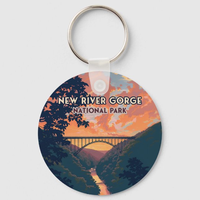New River Gorge National Park West Virginia Bridge Keychain (Front)
