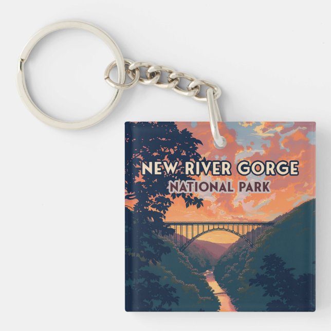 New River Gorge National Park West Virginia Bridge Keychain (Front)
