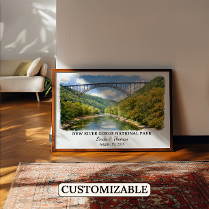 New River Gorge National Park West Virginia Custom Poster