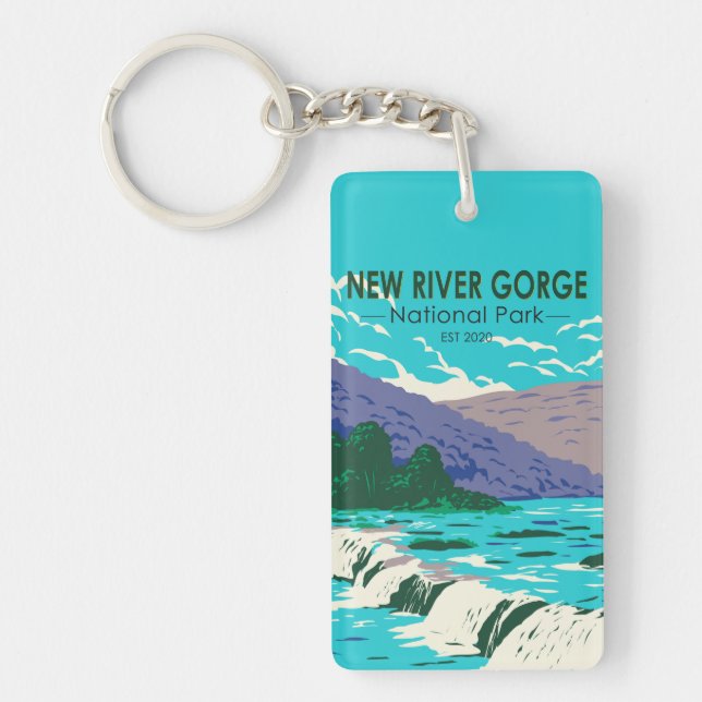 New River Gorge National Park West Virginia Keychain (Front)