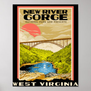 New River Gorge National Park West Virginia Raftin Poster