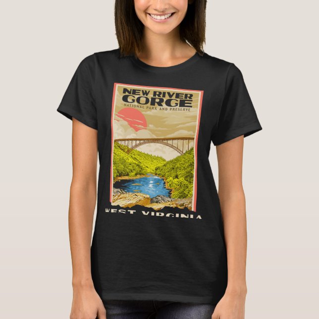 New River Gorge National Park West Virginia Raftin T-Shirt (Front)