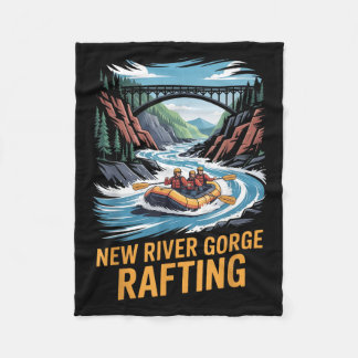 New River Gorge Rafting Whitewater Kayak Outdoor W Fleece Blanket