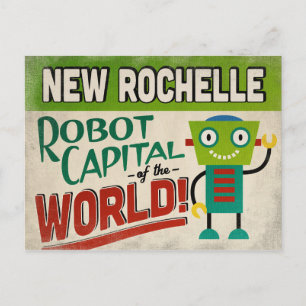 New Rochelle New York Robot - Funny Vintage Postcard