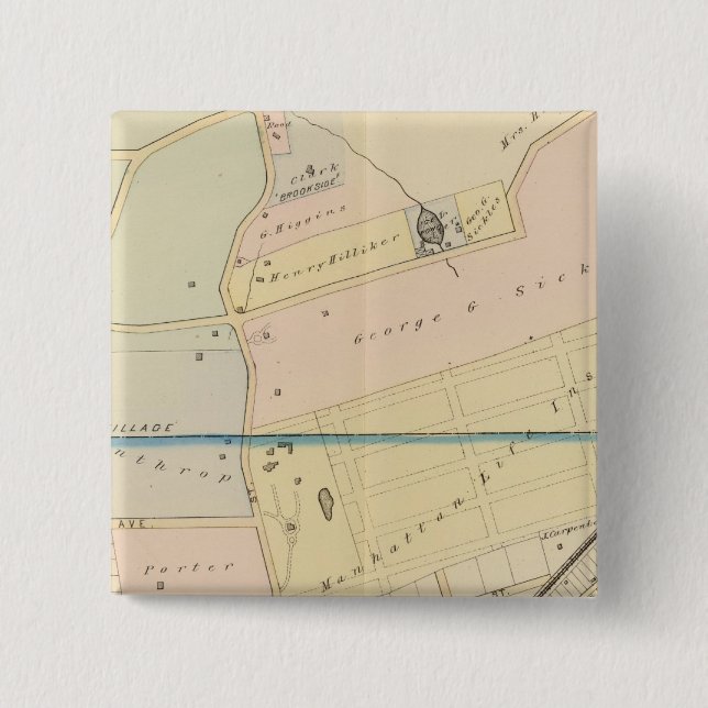 New Rochelle, NY 2 Inch Square Button (Front)