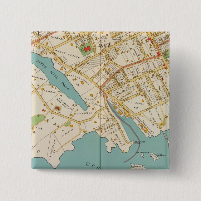New Rochelle, NY 2 Inch Square Button (Front)