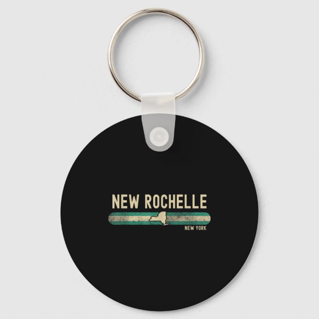New Rochelle Ny _ New York _ Travel &amp; 80s Styl Keychain (Front)