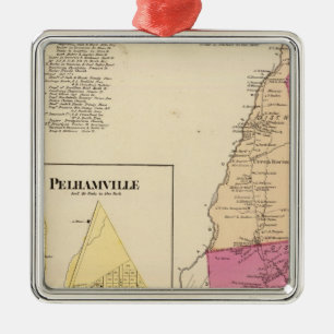 New Rochelle, Town Pelhamville Metal Ornament