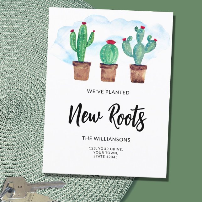 New Roots Cacti Moving  Announcement Postcard (Creator Uploaded)