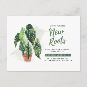 New Roots Greenery We've Moved Address Announcement Postcard