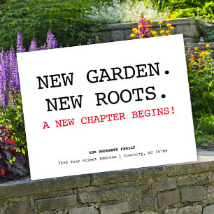 New Roots New Address Minimalist Moving Announcement Postcard