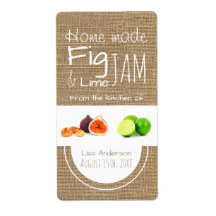 New Rustic Fig and Lime Jam personalized Label