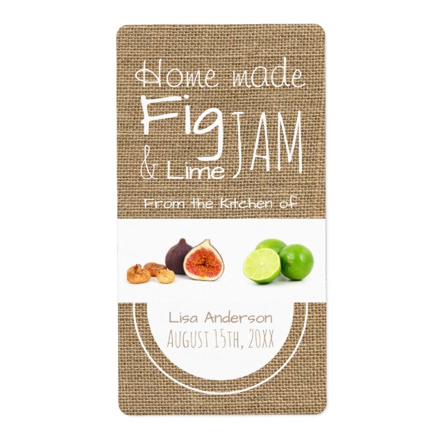 New Rustic Fig and Lime Jam personalized Label (Front)