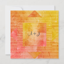 NEW RUSTIC YELLOW ORANGE WEDDING INVITATION