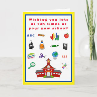 New School Folded Greeting Card