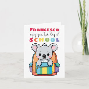 New School Starter Card For Son Daughter koala