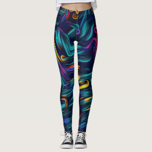 New Season Abstract Colourful Design Leggings
