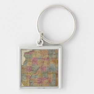 New sectional map of the state of Illinois 2 Keychain