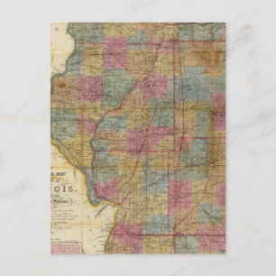 New sectional map of the state of Illinois 2 Postcard