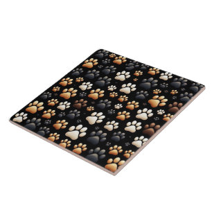 New shape with canine dog paw print  tile
