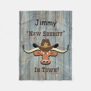 New Sheriff In Town, Longhorn Fleece Blanket