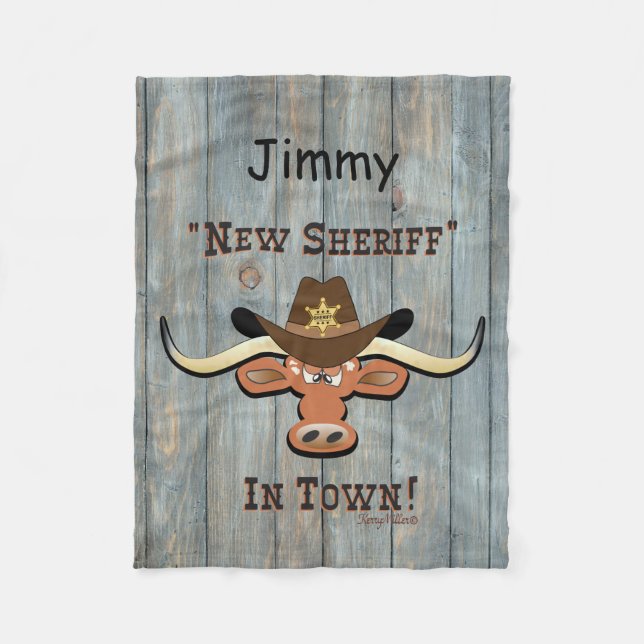 New Sheriff In Town, Longhorn Fleece Blanket (Front)