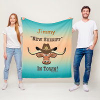 New Sheriff In Town, Longhorn Fleece Blanket