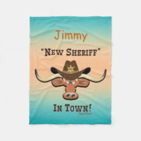 New Sheriff In Town, Longhorn Fleece Blanket