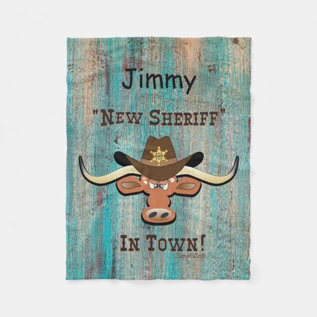 New Sheriff In Town, Longhorn Fleece Blanket (Front)