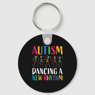 New Shirt Autism Skeleton Dancing Rhythm Autism Keychain